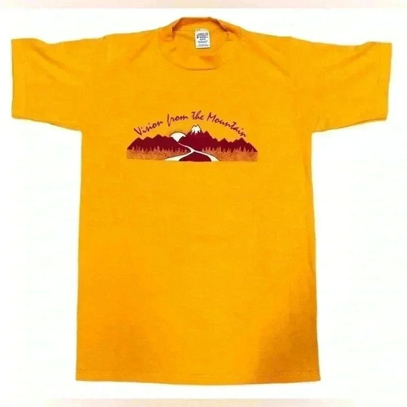 NEW | Vintage 80s Jerzee by Russell Single Stitch T-Shirt | Mustard | Size S - Picture 1 of 6
